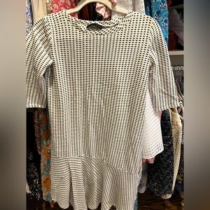 Hatch maternity asymmetrical black and white dress